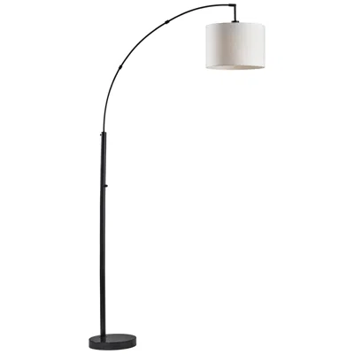 Adesso Bowery 73 1/2" High Taupe Shade Black Metal Arc Floor Lamp