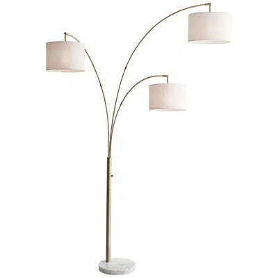 Adesso Bowery 85" High Antique Brass Adjustable 3-arm Arc Floor Lamp