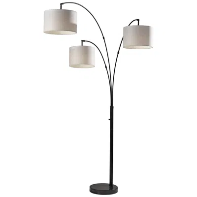 Adesso Bowery Black Adjustable 3-arm Arc Floor Lamp