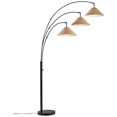 Adesso Braxton Dark Bronze Metal 3-arm Arc Floor Lamp