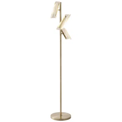 Adesso Brindisi 62" High 3-light Brass Modern Led Tree Floor Lamp