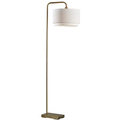 Adesso Brinkley Floor Lamp - Antique Brass In Multi