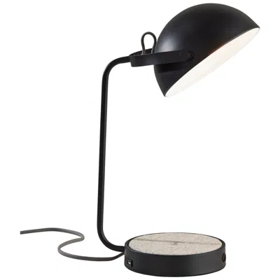 Adesso Brooks Black Metal Desk Lamp With Usb Port And Ac Outlet