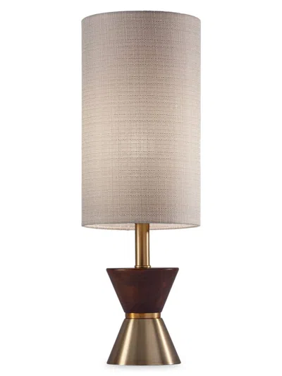 Adesso Carmen Metal & Wood Table Lantern In Gold