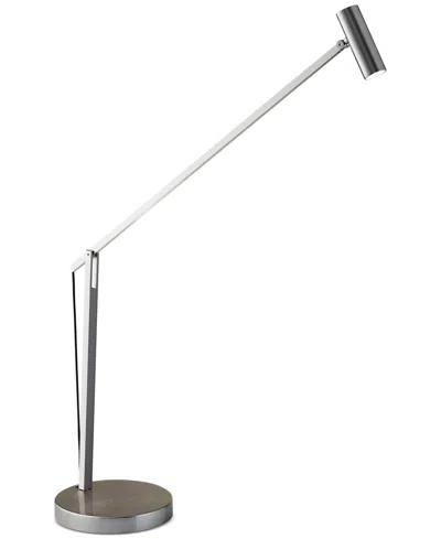 Adesso Crane Led Swing Arm Desk Lamp In Brushed Steel