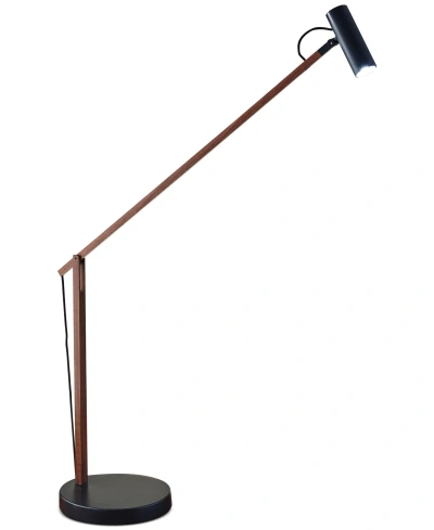 Adesso Crane Led Swing Arm Desk Lamp In Walnut Wood