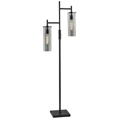 Adesso Dalton Black Metal 2-light Floor Lamp