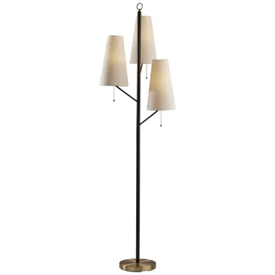Adesso Daniel 71" High Black Metal Modern 3-light Tree Floor Lamp