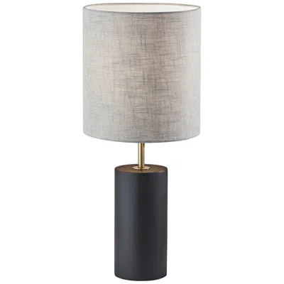 Adesso Dean 30 1/2" Modern Black Poplar Wood Column Table Lamp In Multi
