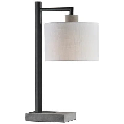 Adesso Devin Black Metal And Gray Cement Table Lamp