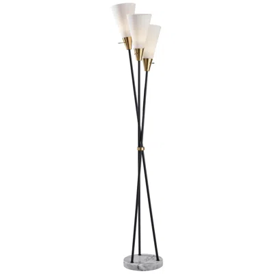 Adesso Dixon Black Metal 3-light Torchiere Floor Lamp