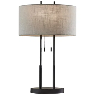 Adesso Duet Antique Bronze Pull Chain Table Lamp