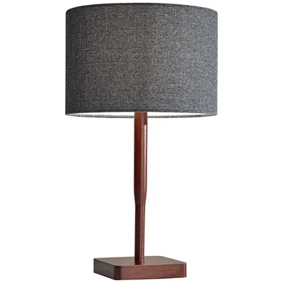 Adesso Ellis 21" Walnut And Gray Scandinavian Modern Table Lamp