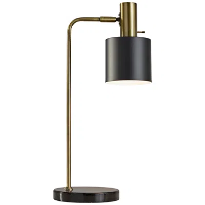 Adesso Emmett Antique Brass And Black Metal Adjustable Desk Lamp