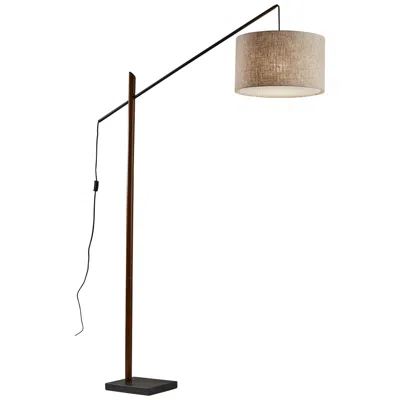 Adesso Ethan Black And Walnut Rubberwood Task Floor Lamp