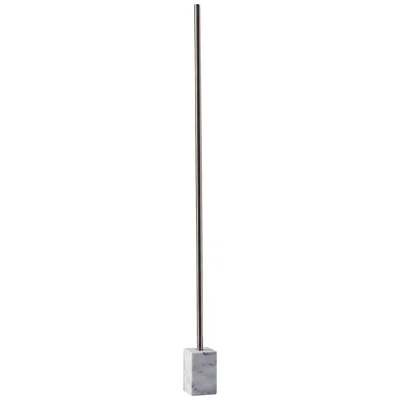 Adesso Felix Brushed Steel And Marble Led Floor Lamp