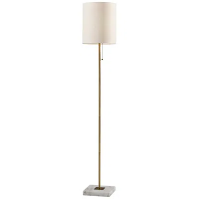 Adesso Fiona 62" High Modern Antique Brass Floor Lamp