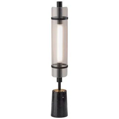 Adesso Flair Black Antique Brass Metal Led Touch Table Lamp