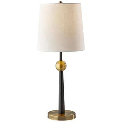 Adesso Francis Black And Antique Brass Metal Table Lamp In Brown
