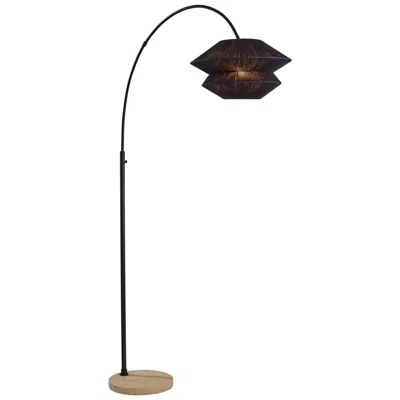 Adesso Gardner Arc Lamp - Black In Brown