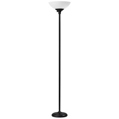 Adesso Glenn 71" High Black Classic Torchiere Floor Lamp