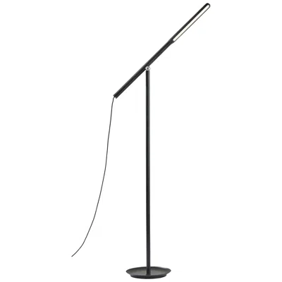 Adesso Gravity Adjustable Height Black Ash Wood Led Task Floor Lamp