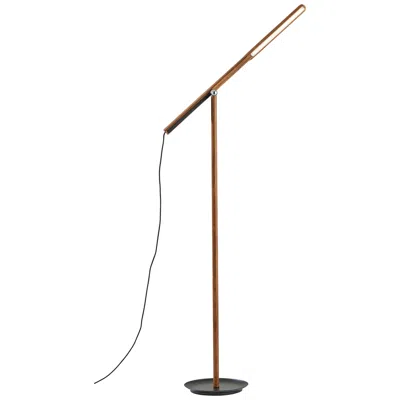 Adesso Gravity Adjustable Height Walnut Ash Wood Led Task Floor Lamp