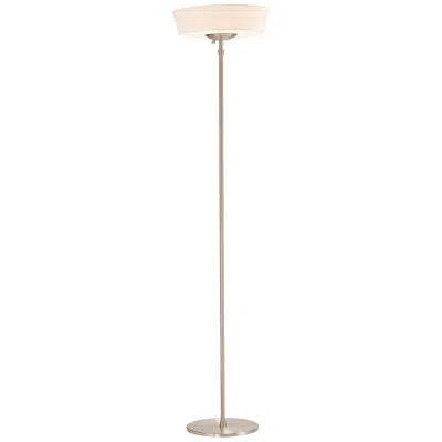 Adesso Harper Brushed Steel Torchiere Floor Lamp
