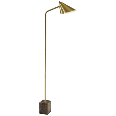 Adesso Hawthorne Antique Brass Metal Task Floor Lamp In Gold