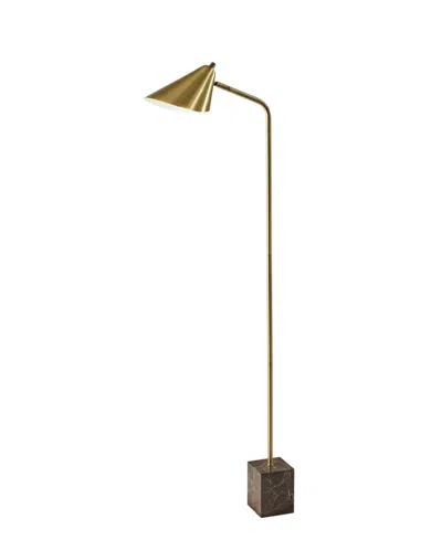 Adesso Hawthorne Floor Lamp In Antique-like Brass