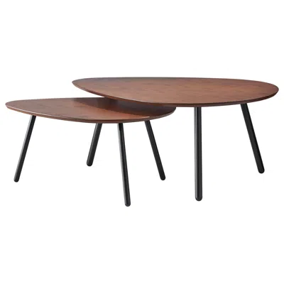 Adesso Hendrix 30 3/4" Wide Walnut Nesting Coffee Tables Set Of 2