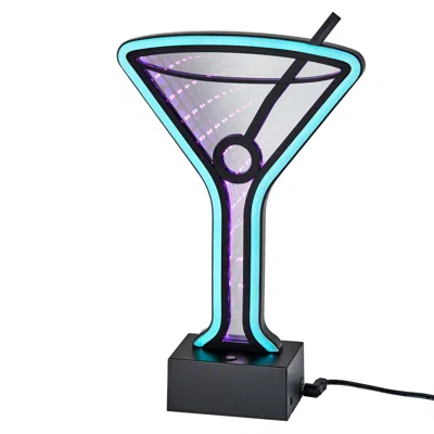 Adesso Infinity 10" High Neon Martini Glass Led Accent Table Lamp