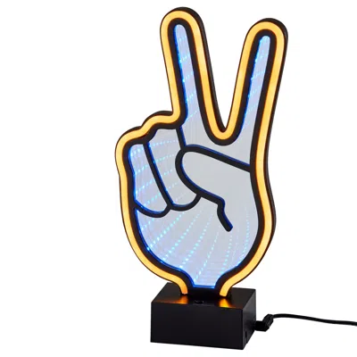 Adesso Infinity 10" High Neon Peace Sign Led Accent Table Lamp