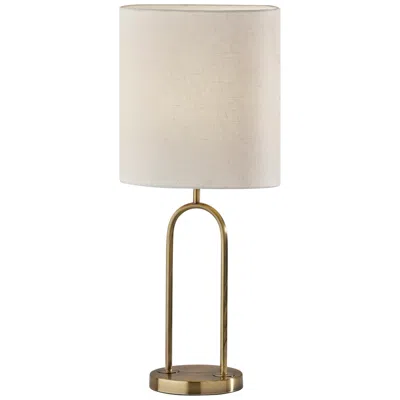 Adesso Joey Antique Brass Metal Table Lamp
