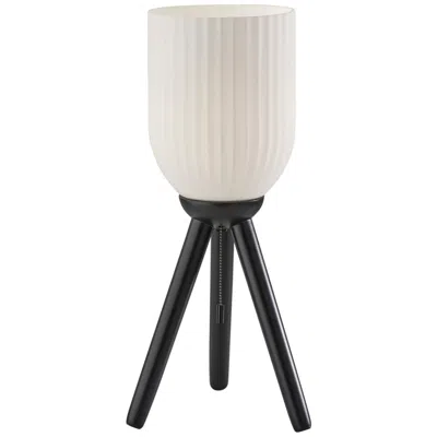 Adesso Kinsley Black Wood Tripod Accent Table Lamp