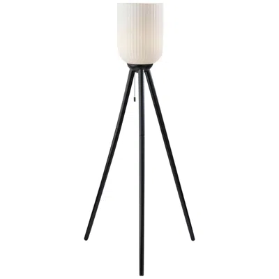 Adesso Kinsley Black Wood Tripod Floor Lamp