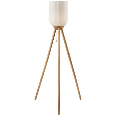 Adesso Kinsley Natural Wood Tripod Floor Lamp