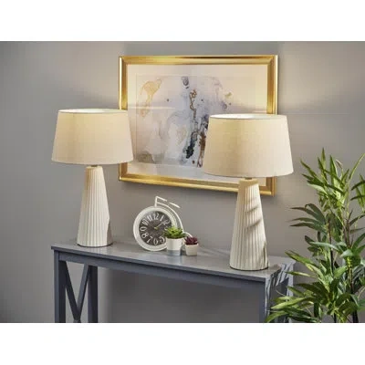 Adesso Lana 2 Piece Table Lamp Set In White