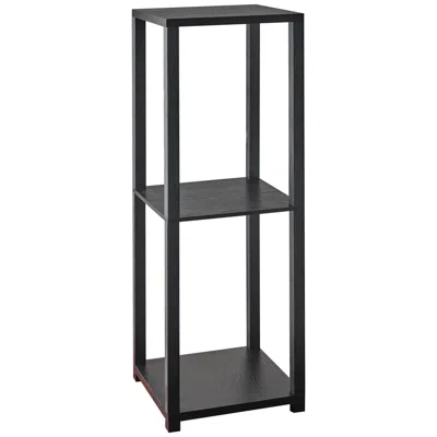 Adesso Lawrence 34 3/4" High Black Wood 2-shelf Tall Pedestal Table