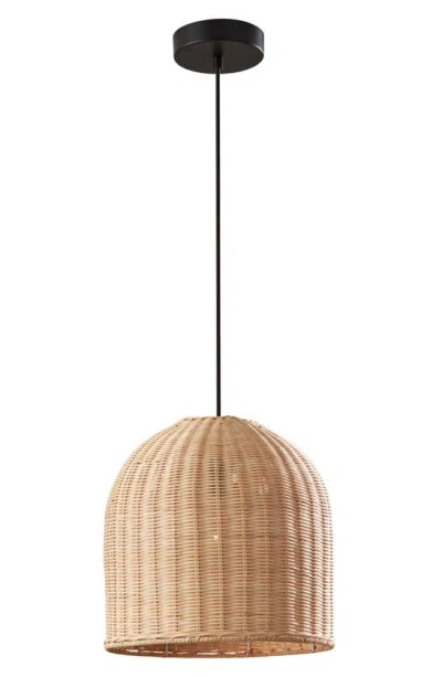 Adesso Lighting Bahama Pendant Light In Dark Bronze/light Rattan
