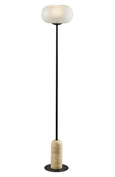 Adesso Lighting Byron Floor Lamp With Glass Globe Shade In Black