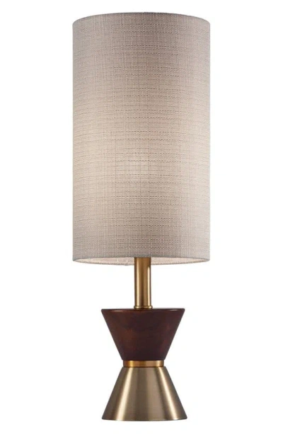 Adesso Lighting Carmen Table Lamp In Antique Brass/ Walnut Wood