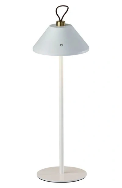 Adesso Lighting Danny Cordless Led Lamp In White/antique Brass