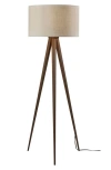 Adesso Lighting Director Floor Lamp In Metal With Rosewood Veneer
