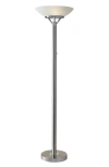 Adesso Lighting Expo Torchiere Floor Lamp In Brushed Steel Chrome Accents