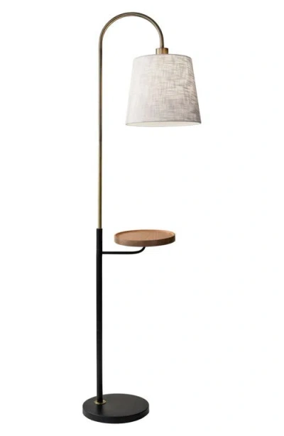 Adesso Lighting Jeffrey Shelf Floor Lamp In Black/antique Brass