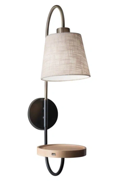 Adesso Lighting Jeffrey Wall Lamp In Black/ Antique Brass