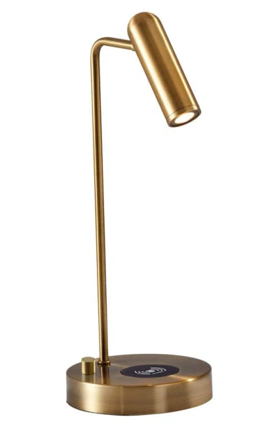 Adesso Lighting Kaye Charge Led Desk Lamp In Antique Brass