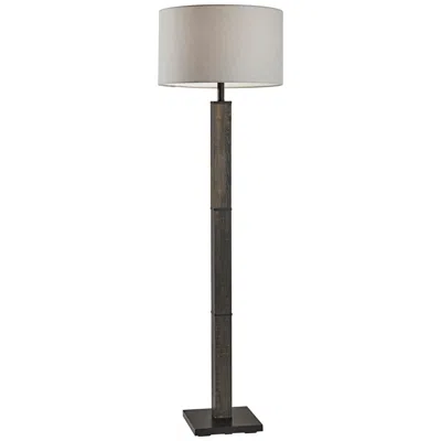 Adesso Lighting Kona 61 1/2" Black Metal And Reclaimed Wood Floor Lamp In White