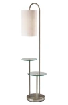 Adesso Lighting Leonard Shelf Floor Lamp In Brushed Steel
